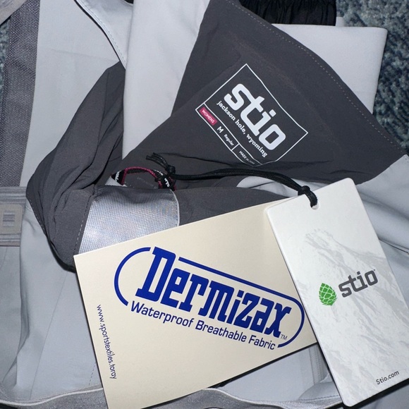 Stio Gortex Gray and Black Dermizax Bib Pants - Picture 4 of 4